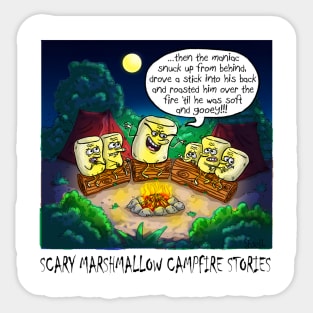 Scary Marshmallow Campfire Stories. Sticker